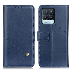 Coque Portefeuille Livre Cuir Etui Clapet D04Y pour Realme 8 4G Bleu