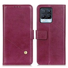 Coque Portefeuille Livre Cuir Etui Clapet D04Y pour Realme 8 4G Rouge