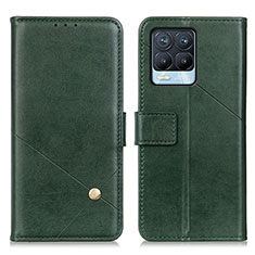 Coque Portefeuille Livre Cuir Etui Clapet D04Y pour Realme 8 Pro Vert