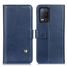 Coque Portefeuille Livre Cuir Etui Clapet D04Y pour Realme 9 5G India Bleu