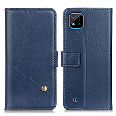 Coque Portefeuille Livre Cuir Etui Clapet D04Y pour Realme C20 Bleu