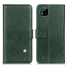 Coque Portefeuille Livre Cuir Etui Clapet D04Y pour Realme C20 Vert