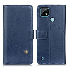 Coque Portefeuille Livre Cuir Etui Clapet D04Y pour Realme C21 Bleu