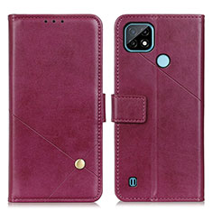 Coque Portefeuille Livre Cuir Etui Clapet D04Y pour Realme C21 Rouge