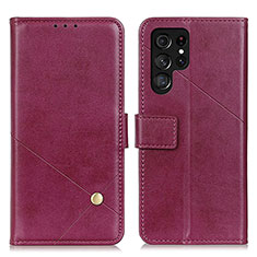 Coque Portefeuille Livre Cuir Etui Clapet D04Y pour Samsung Galaxy S22 Ultra 5G Violet