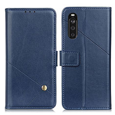 Coque Portefeuille Livre Cuir Etui Clapet D04Y pour Sony Xperia 10 III Bleu