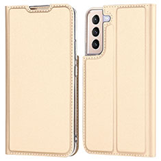 Coque Portefeuille Livre Cuir Etui Clapet D05T pour Samsung Galaxy S21 Plus 5G Or