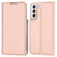 Coque Portefeuille Livre Cuir Etui Clapet D05T pour Samsung Galaxy S21 Plus 5G Or Rose