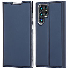 Coque Portefeuille Livre Cuir Etui Clapet D05T pour Samsung Galaxy S21 Ultra 5G Bleu