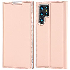 Coque Portefeuille Livre Cuir Etui Clapet D05T pour Samsung Galaxy S21 Ultra 5G Or Rose