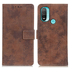 Coque Portefeuille Livre Cuir Etui Clapet D05Y pour Motorola Moto E20 Marron