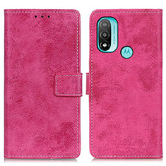 Coque Portefeuille Livre Cuir Etui Clapet D05Y pour Motorola Moto E20 Rose Rouge