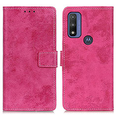 Coque Portefeuille Livre Cuir Etui Clapet D05Y pour Motorola Moto G Pure Rose Rouge