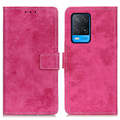 Coque Portefeuille Livre Cuir Etui Clapet D05Y pour Oppo A54 4G Rose Rouge