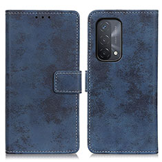 Coque Portefeuille Livre Cuir Etui Clapet D05Y pour Oppo A54 5G Bleu