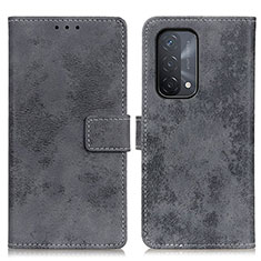 Coque Portefeuille Livre Cuir Etui Clapet D05Y pour Oppo A54 5G Gris