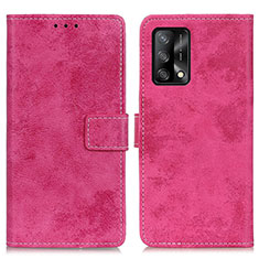 Coque Portefeuille Livre Cuir Etui Clapet D05Y pour Oppo A95 4G Rose Rouge