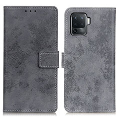 Coque Portefeuille Livre Cuir Etui Clapet D05Y pour Oppo F19 Pro Gris