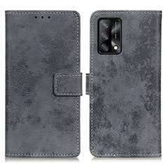 Coque Portefeuille Livre Cuir Etui Clapet D05Y pour Oppo F19s Gris