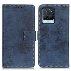 Coque Portefeuille Livre Cuir Etui Clapet D05Y pour Realme 8 4G Bleu