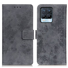 Coque Portefeuille Livre Cuir Etui Clapet D05Y pour Realme 8 4G Gris