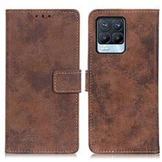 Coque Portefeuille Livre Cuir Etui Clapet D05Y pour Realme 8 4G Marron