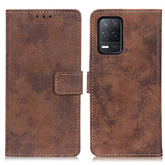 Coque Portefeuille Livre Cuir Etui Clapet D05Y pour Realme 8 5G Marron