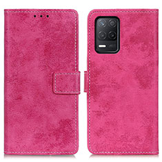 Coque Portefeuille Livre Cuir Etui Clapet D05Y pour Realme 8 5G Rose Rouge