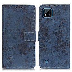 Coque Portefeuille Livre Cuir Etui Clapet D05Y pour Realme C11 (2021) Bleu