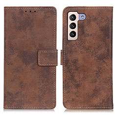 Coque Portefeuille Livre Cuir Etui Clapet D05Y pour Samsung Galaxy S21 5G Marron