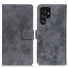 Coque Portefeuille Livre Cuir Etui Clapet D05Y pour Samsung Galaxy S24 Ultra 5G Gris