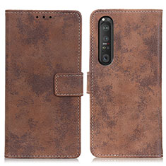 Coque Portefeuille Livre Cuir Etui Clapet D05Y pour Sony Xperia 1 III Marron