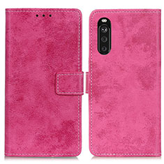 Coque Portefeuille Livre Cuir Etui Clapet D05Y pour Sony Xperia 10 III Lite Rose Rouge