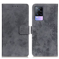 Coque Portefeuille Livre Cuir Etui Clapet D05Y pour Vivo V21e 5G Gris