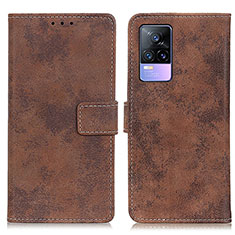 Coque Portefeuille Livre Cuir Etui Clapet D05Y pour Vivo V21e 5G Marron