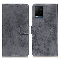 Coque Portefeuille Livre Cuir Etui Clapet D05Y pour Vivo Y21 Gris