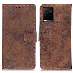 Coque Portefeuille Livre Cuir Etui Clapet D05Y pour Vivo Y32 4G Marron