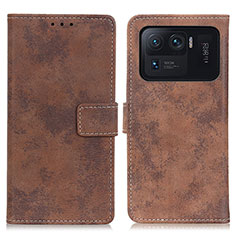 Coque Portefeuille Livre Cuir Etui Clapet D05Y pour Xiaomi Mi 11 Ultra 5G Marron