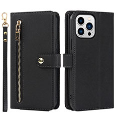 Coque Portefeuille Livre Cuir Etui Clapet D06T pour Apple iPhone 13 Pro Max Noir