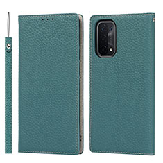 Coque Portefeuille Livre Cuir Etui Clapet D06T pour OnePlus Nord N200 5G Cyan