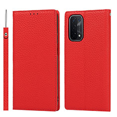 Coque Portefeuille Livre Cuir Etui Clapet D06T pour Oppo A93 5G Rouge