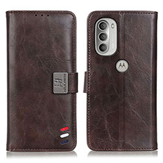 Coque Portefeuille Livre Cuir Etui Clapet D06Y pour Motorola Moto G51 5G Marron