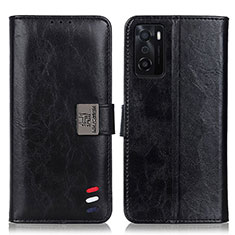 Coque Portefeuille Livre Cuir Etui Clapet D06Y pour Oppo A55S 5G Noir