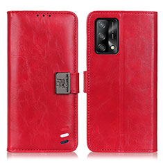 Coque Portefeuille Livre Cuir Etui Clapet D06Y pour Oppo F19 Rouge