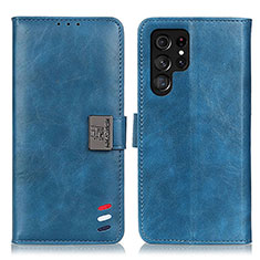 Coque Portefeuille Livre Cuir Etui Clapet D06Y pour Samsung Galaxy S21 Ultra 5G Bleu