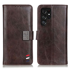 Coque Portefeuille Livre Cuir Etui Clapet D06Y pour Samsung Galaxy S21 Ultra 5G Marron