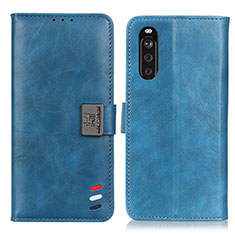 Coque Portefeuille Livre Cuir Etui Clapet D06Y pour Sony Xperia 10 III Lite Bleu