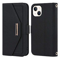 Coque Portefeuille Livre Cuir Etui Clapet D07T pour Apple iPhone 14 Plus Noir