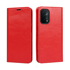 Coque Portefeuille Livre Cuir Etui Clapet D07T pour Oppo A93 5G Rouge