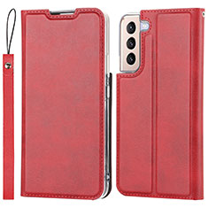 Coque Portefeuille Livre Cuir Etui Clapet D07T pour Samsung Galaxy S21 5G Rouge